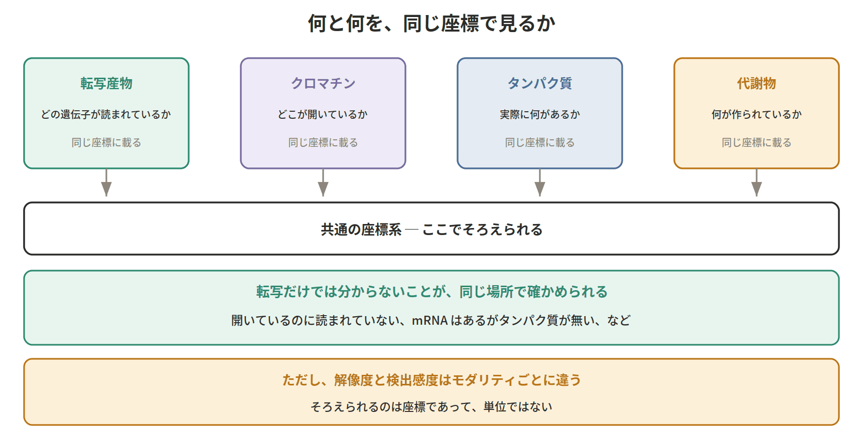 図：何と何を、同じ座標で見るか